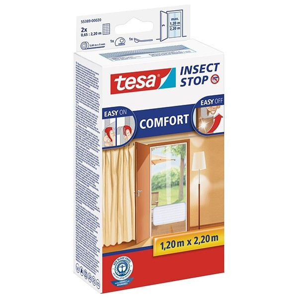 Tesa  Insect Stop Comfort white door fly screen, 65cm x 220cm (2-pack) 55389-00020-00 STE00018 - 1