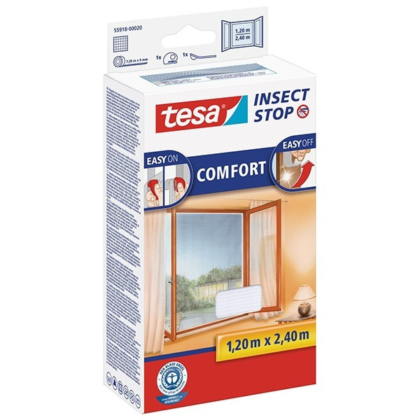Tesa Insect Stop Comfort white window fly screen, 120cm x 240cm 55918-00020-00 STE00011 - 1