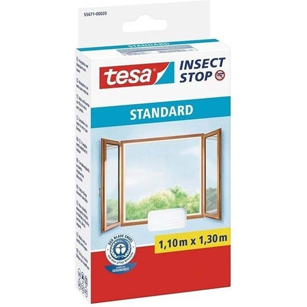 Tesa Insect Stop Standard white window fly screen, 110cm x 130cm 55671-00020-03 STE00019 - 1