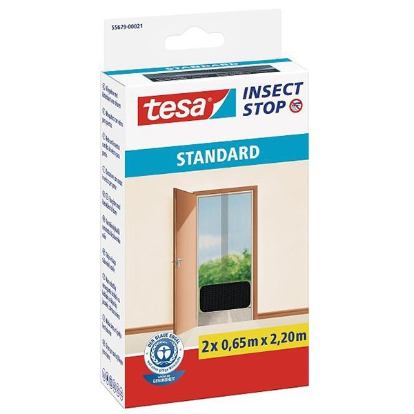 Tesa Insect Stop black fly screen for standard door, 65cm x 220cm (2-pack) 55679-00021-03 STE00022 - 1