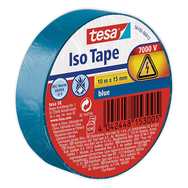 Insulation tape 15mm x 10m (blue) | Tesa 203390 - 1