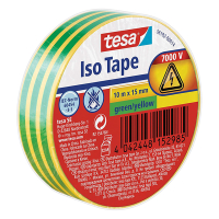 Insulation tape 15mm x 10m (green/yellow) | Tesa 203392
