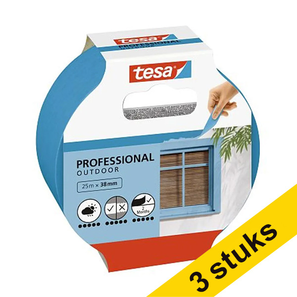 Masking tape (38mm x 25m) | Tesa Professional Outdoor | 3-pack 202405 - 1