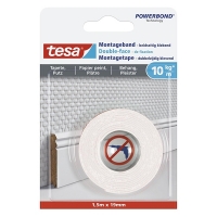 Mounting tape 19mm x 1.5m (transparent, sensitive surfaces) | Tesa Powerbond 202318