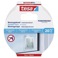 Mounting tape 19mm x 5m (transparent) | Tesa Powerbond 202317