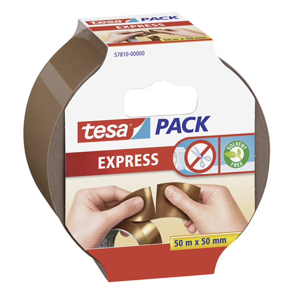Tesa Pack Express brown self-adhesive packing tape, 50mm x 50m (1 roll) 57810 202379 - 1