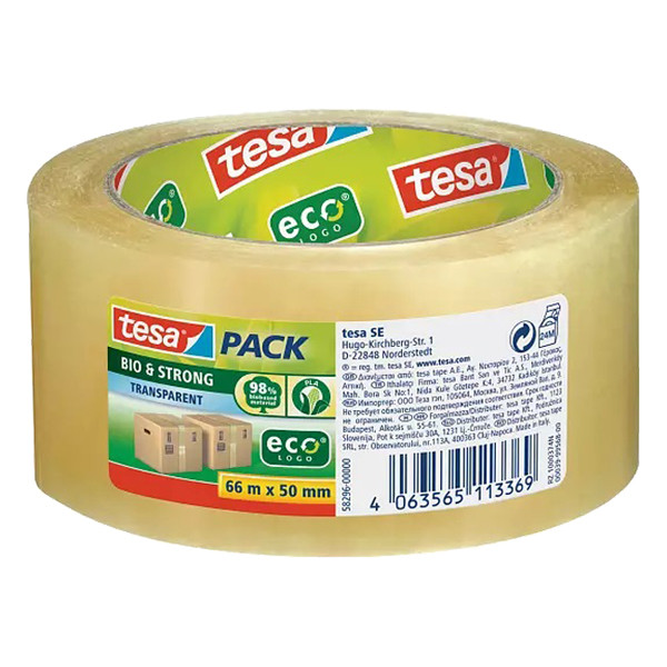 Packing tape 50mm x 66m (transparent) | Tesa Bio & Strong 203303 - 1