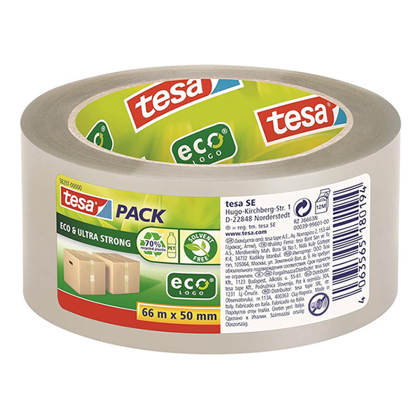 Packing tape 50mm x 66m (transparent) | Tesa Pack Eco & Ultra Strong 203381 - 1