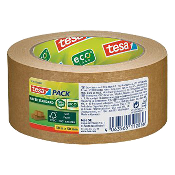 Tesa Paper Standard brown packing tape, 50mm x 50m (1 roll) 58291-00000-00 203301 - 1