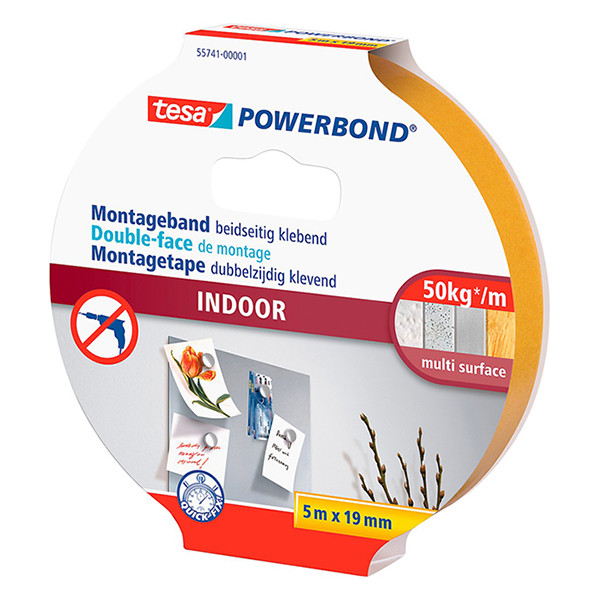 Tesa Powerbond Indoor double-sided mounting tape, 19mm x 5m 55741-00001-03 203355 - 3