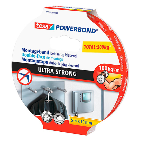 Tesa Powerbond Ultra Strong double-sided mounting tape, 19mm x 5m 55792-00001-02 203357 - 3