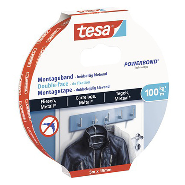 Tesa Powerbond mounting tape for tiles and metal, 19mm x 5m 77747-00000-00 202323 - 2