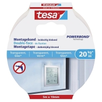 Tesa Powerbond transparent mounting tape, 19mm x 5m 77741-00000-00 202317