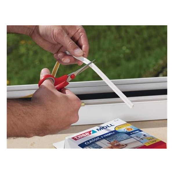 Tesa TesaMoll Classic D-profile white draft strip, 9mm x 6m 203316 - 3