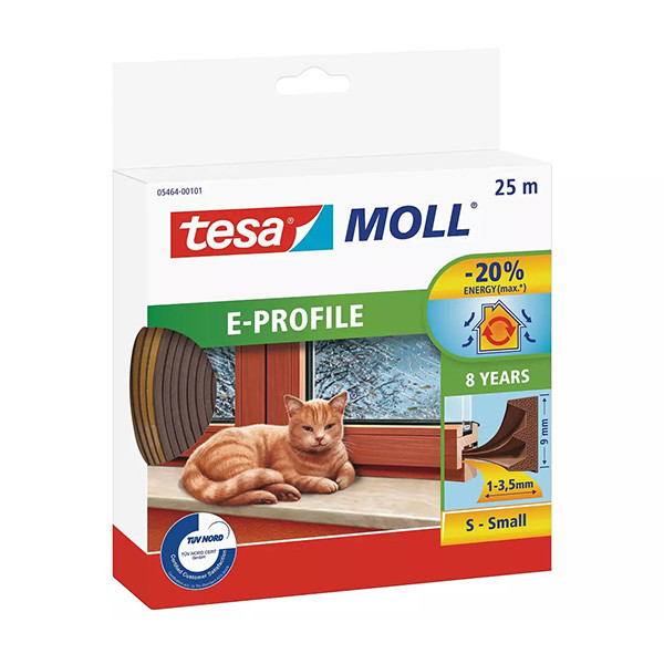 Tesa TesaMoll Classic E-profile Brown draft strip 9mm x 25m 05464-00101-00 203309 - 1