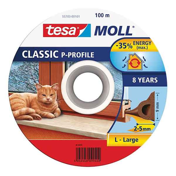 Tesa TesaMoll Classic P-profile White draft strip 9mm x 6m 203310 - 2