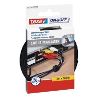 Tesa Velcro black cable manager (10mm x 5m) 55239 202350