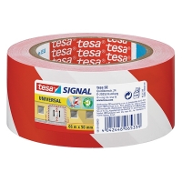 Warning tape 50mm x 66m | Tesa Signal red/white 202255