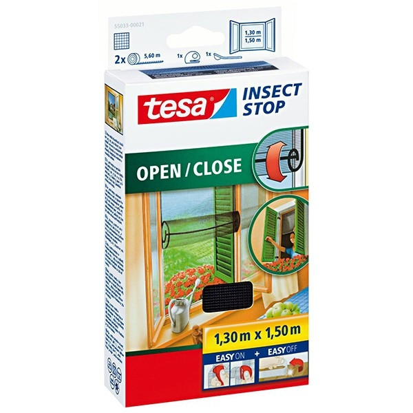 Window screen 130 x 150cm comfort open/close | white | Tesa Insect Stop STE00016 - 1