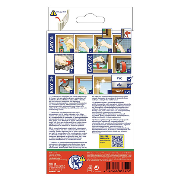 Window screen 130 x 150cm comfort open/close | white | Tesa Insect Stop STE00016 - 2