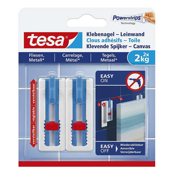 Tesa adhesive nail canvas for tiles and metal, 2kg (2-pack) 202378 - 1
