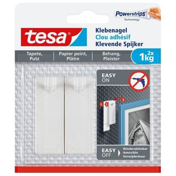 Tesa adhesive nail for sensitive surfaces, 1kg (2-pack) 202301 - 1