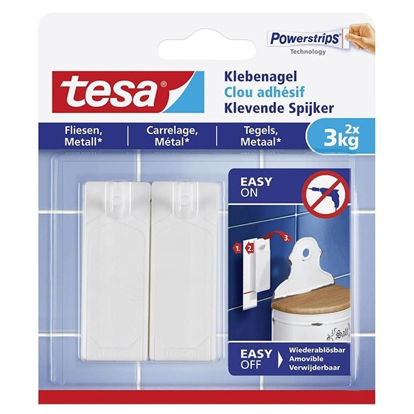 Tesa adhesive nail for tiles and metals, 3kg (2-pack) 202296 - 1