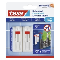 Tesa adjustable adhesive nail for tiles and metal, 3kg (2-pack) 202298