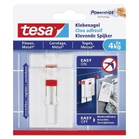 Tesa adjustable adhesive nail for tiles and metal, 4kg (2-pack) 202299