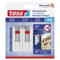Tesa adjustable adhesive screw for tiles and metal, 3 kg (2 screws) 202315