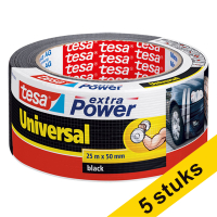 Tesa extra Power Universal black duct tape, 50mm x 25m (5-pack)