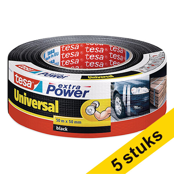 Tesa extra Power Universal black duct tape, 50mm x 50m (5-pack)  202399 - 1