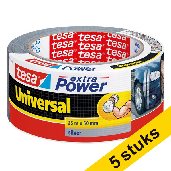 Tesa extra Power Universal grey duct tape, 50mm x 25m (5-pack) 202400 - 1