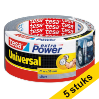 Tesa extra Power Universal grey duct tape, 50mm x 25m (5-pack)