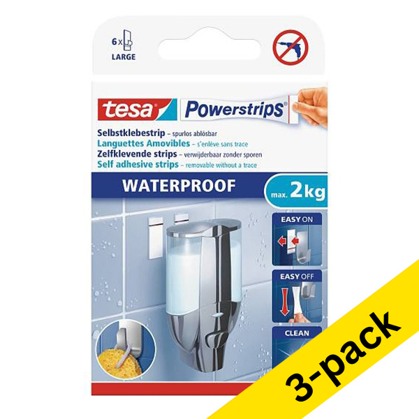 Tesa large waterproof powerstrips (3 x 6-pack)  203353 - 1
