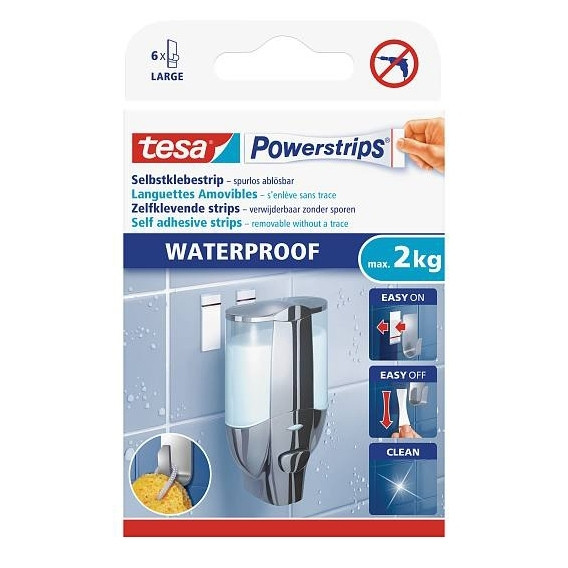 Tesa large waterproof powerstrips (6-pack) 59700 202351 - 1