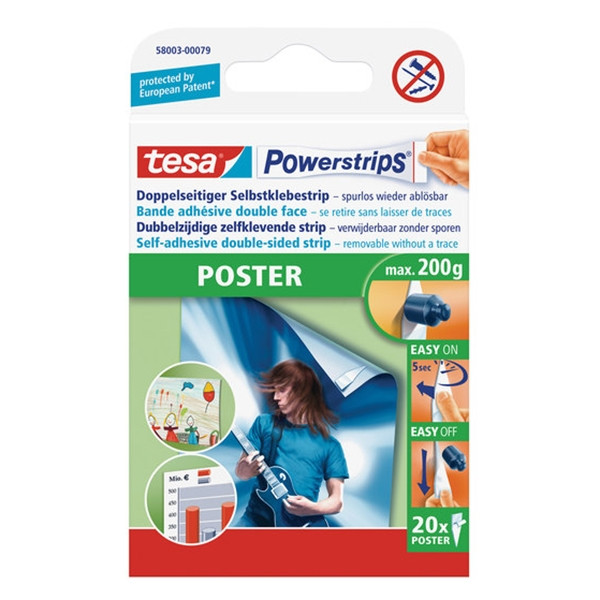 Tesa poster powerstrips (20-pack) 202267 - 1