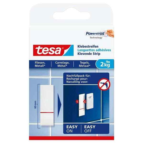 Tesa refill pack adhesive strips for tiles and metal 2kg (9-pack) 77760 77760-00000-00 77760-00000-20 202358 - 1