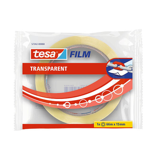Tesa transparent adhesive tape, 15mm x 66m 202423 - 1