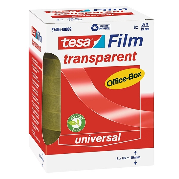 Tesa transparent tape, 19mm x 66m (8-pack) 202252 - 1