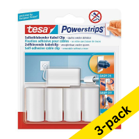 Tesa white self-adhesive cable clips powerstrips (3 x 5-pack)