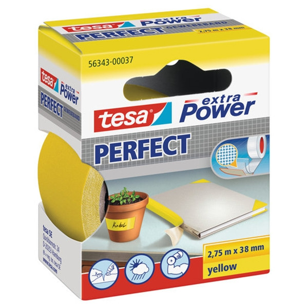Tesa yellow cloth tape, 38mm x 2.75m 56343-00037-03 202282 - 1
