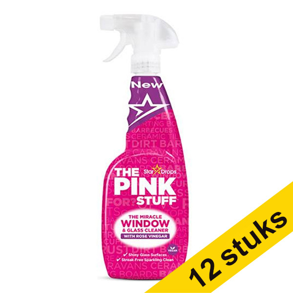 Window & glass cleaner 750ml | The Pink Stuff Miracle Window & Glass Cleaner | 12-pack SPI00036 - 1