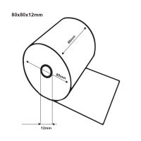Thermal till roll 80x80x12mm (48g) | 123ink | 100-pack 303622