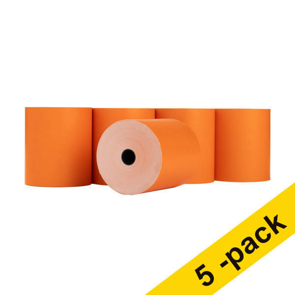 Thermal till roll 80x80x12mm (orange) | 123ink | 5-pack 302688 - 1