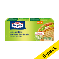 Toppits resealable sandwich bags, 1 litre (5 x 50-pack) STO05009