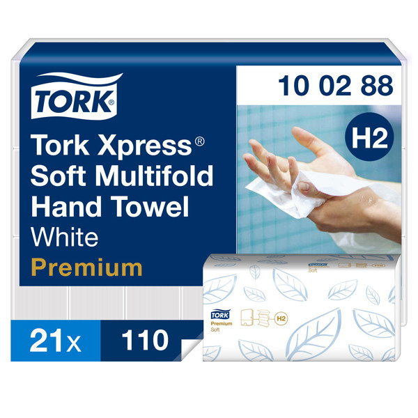 Paper towels (2-ply) for Tork H2 dispenser | Tork Xpress | 21-pack STO00039 - 1