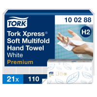 Paper towels (2-ply) for Tork H2 dispenser | Tork Xpress | 21-pack STO00039