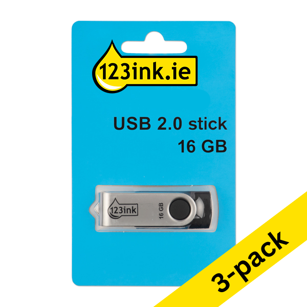 USB stick (16GB, USB 2.0) | 123ink | 3-pack 340046 - 1