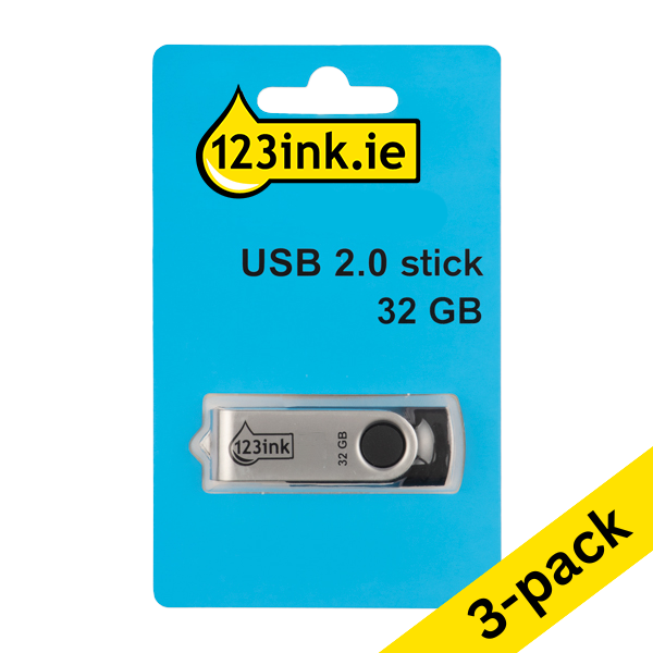USB stick (32GB, USB 2.0) | 123ink | 3-pack 302861 - 1
